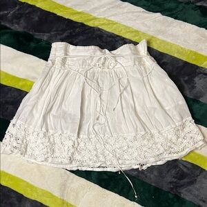 American Eagle Outfitters White Knit Elastic-Waist Skirt